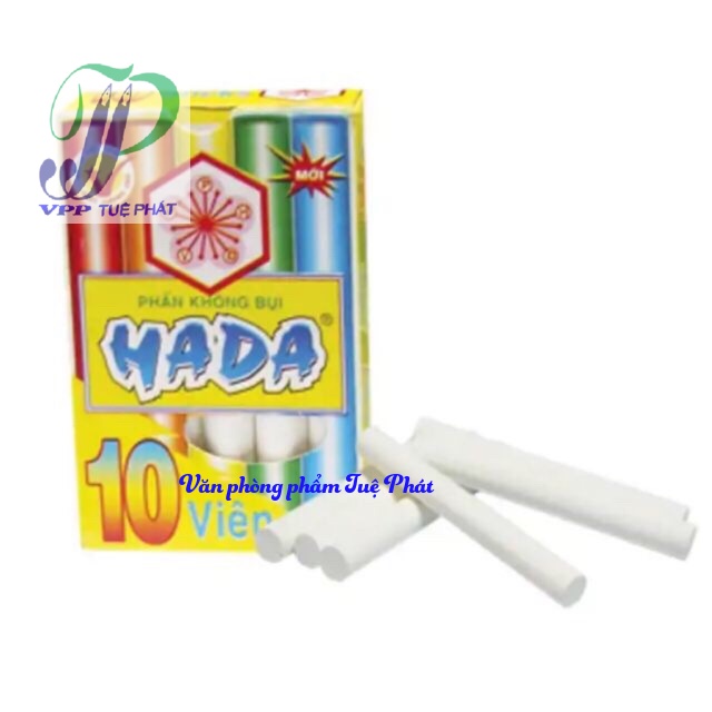 Hộp 10 viên phấn trắng không bụi Hada