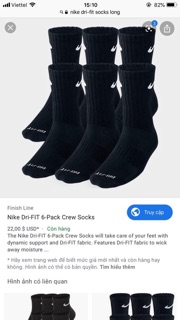Vớ tất Nike Dri- FIT 1pack / 3 đôi