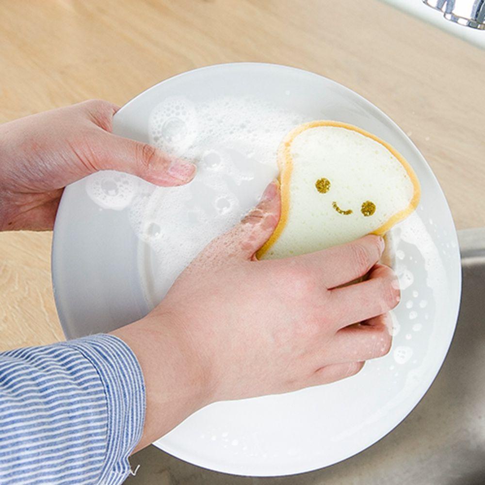 IVORY Miếng Bọt Biển Hai Mặt Hình Bánh Mì Dễ Thương Thấm Hút Nước Mạnh Dùng Để Rửa Chén Bát