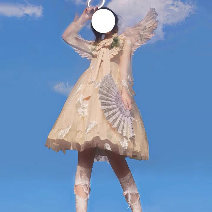 Đầm Tay Dài Kiểu Lolita Mềm Mại Cho Bé Gái