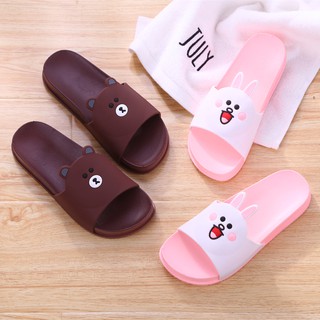 Dép lê đi trong nhà dành cho trẻ em 6-9 tuổi quai hình gấu Brown/thỏ Cony đáng yêu nhiều size đa dạng