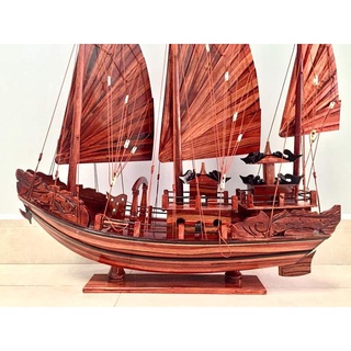 Thuyền gỗ cẩm - - dài 40,mô hình thuyền trang trí quà tặng