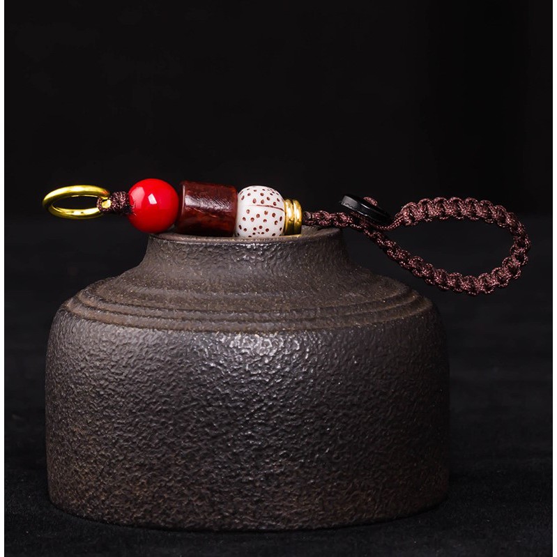 Móc Khoá Nút Phong Thủy, Trang Trí Bằng Đồng Hình Hạt Đơn