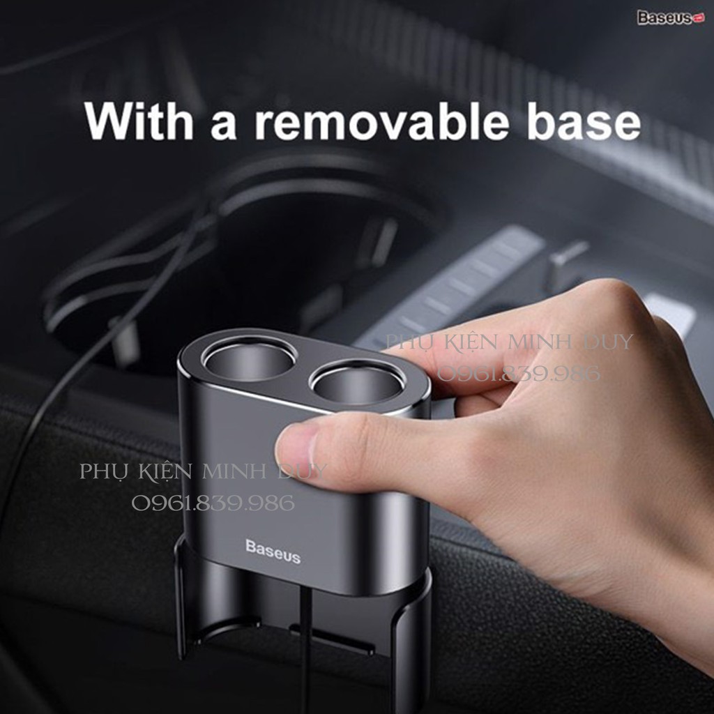 Tẩu sạc đa năng tích hợp bộ chia cổng sạc Baseus High Efficiency 1 to 2 Cigarette Lighter