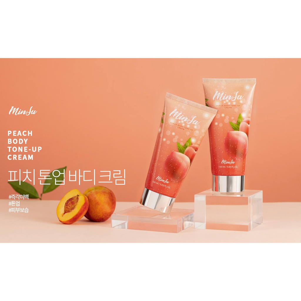 Kem dưỡng trắng da body Minsu Peach Whipping Tone-up Cream 150ml