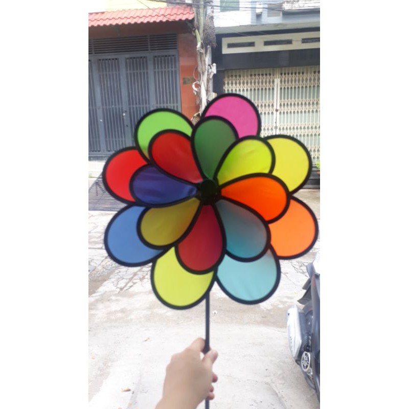 [50 cm] Chong chóng nhựa - cầu vồng 8 cánh - đường kính 50 cm