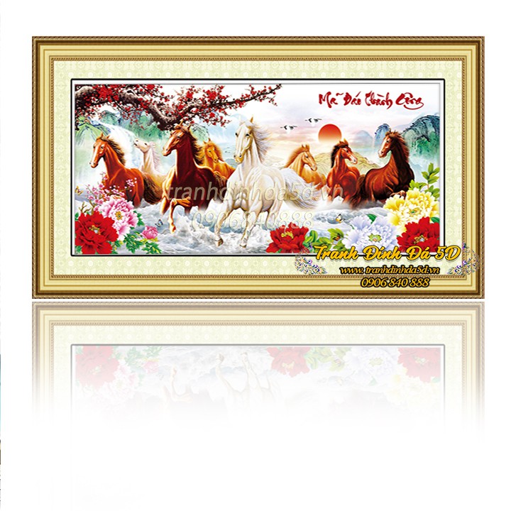 Tranh đính đá ngựa Mã đáo thành công cành đào KÍCH THƯỚC LỚN GIÁ RẺ | BigBuy360 - bigbuy360.vn