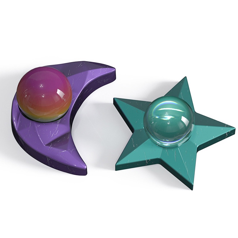 Khuôn Làm Giá Đỡ Nến Hình Trăng Sao Bằng Nhựa Epoxy Độc Đáo DIY