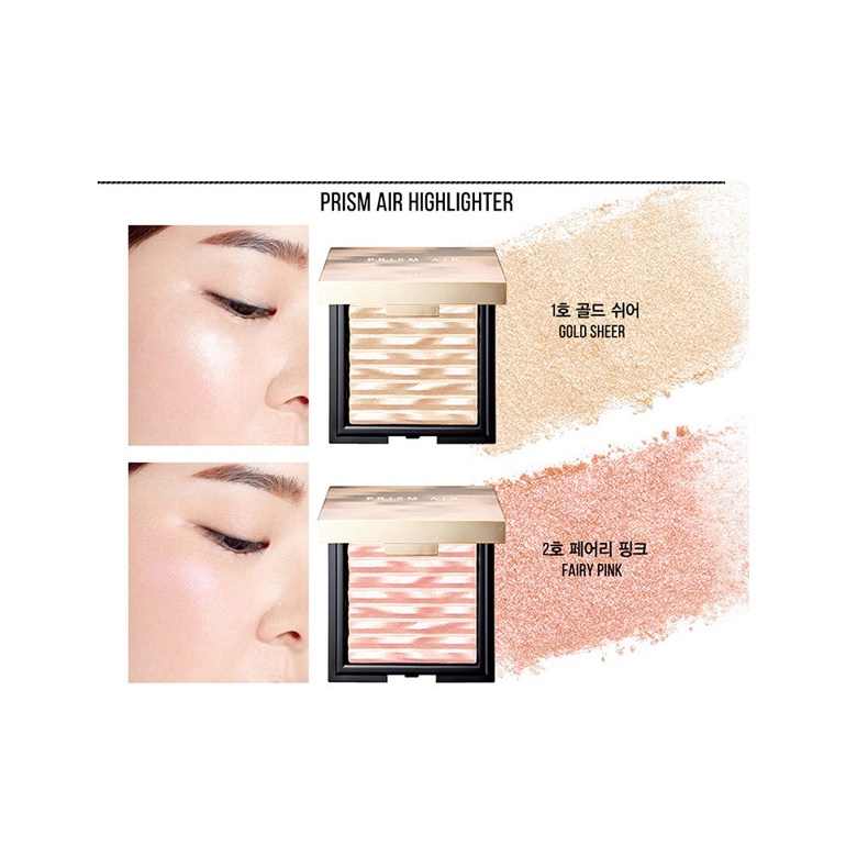 Phấn Bắt Sáng Clio Prism Air Highlighter giúp tạo nét gương mặt vùng má, cằm, mũi