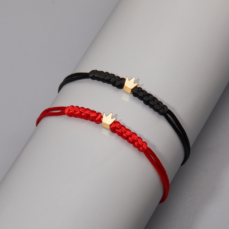 Bộ 2 Vòng Tay Màu Đỏ Đen May Mắn Cho Cặp Đôi