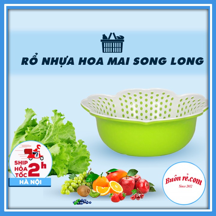 Rổ nhựa hoa mai Song Long màu sắc tươi tắn 00392