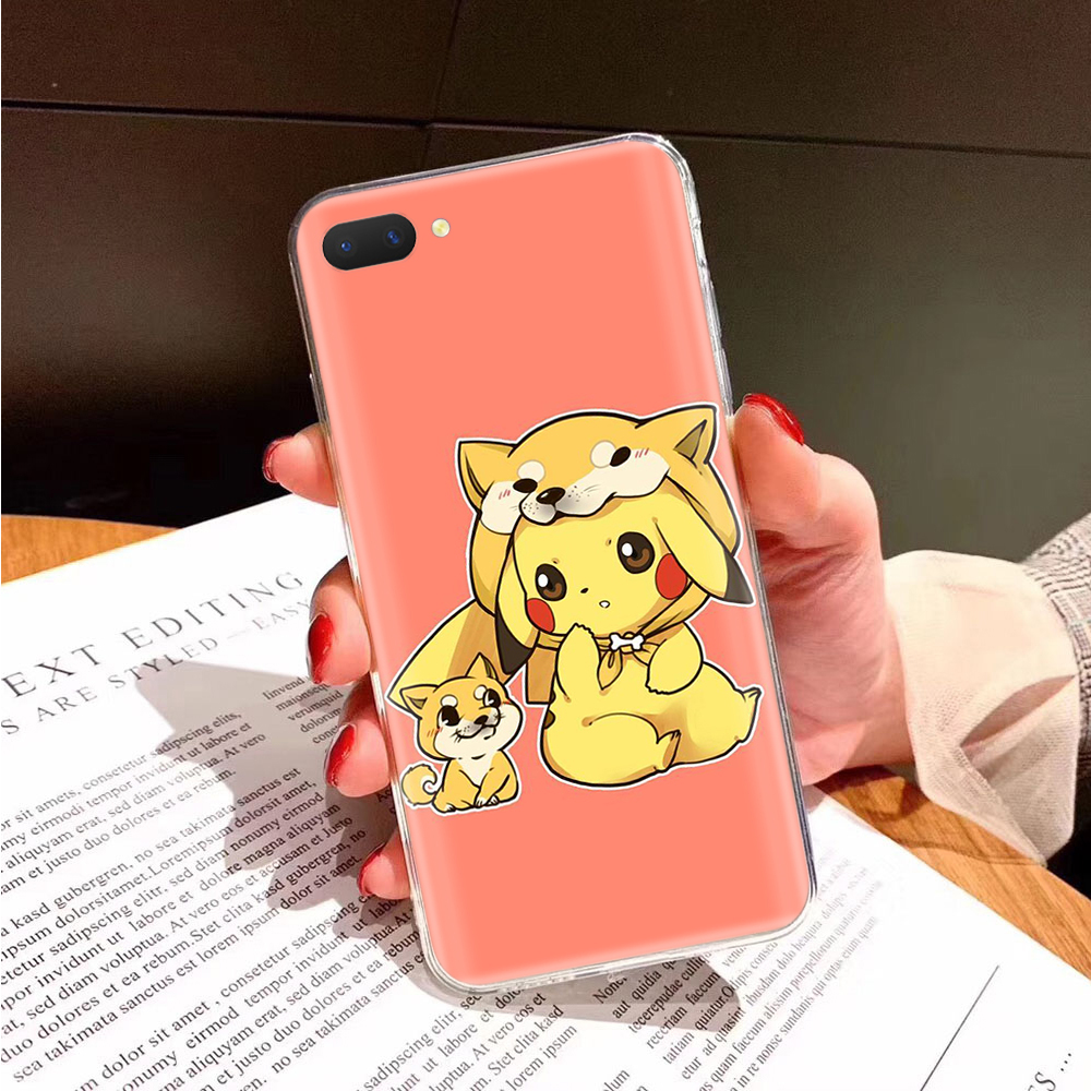 Ốp điện thoại trong suốt hình Pokemon Pikachu cho REALME 3 3I 5 5I 5S 6 6I 6S X2 XT PRO Ta18