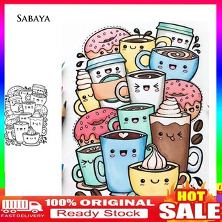 Depasar|  Con dấu silicon trong suốt hình ly cafe và bánh donut dùng để trang trí thủ công