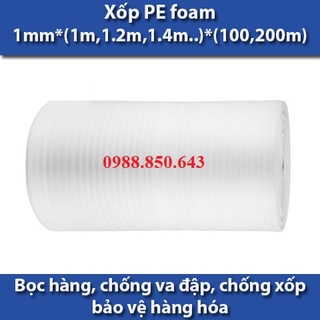 Cuộn Màng Xốp PE Foam dày 1m 2m 3mm 5mm 10mm x 1m  Chống Nóng, Cách Nhiệt, Lót Sàn Gỗ