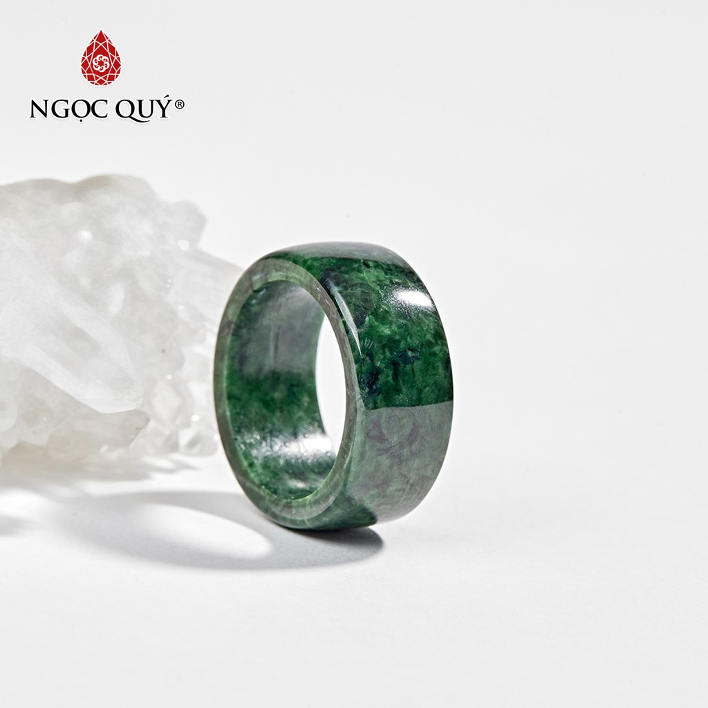 Nhẫn đá cẩm thạch sơn thủy jadeite mệnh hỏa, mộc - Ngọc Quý