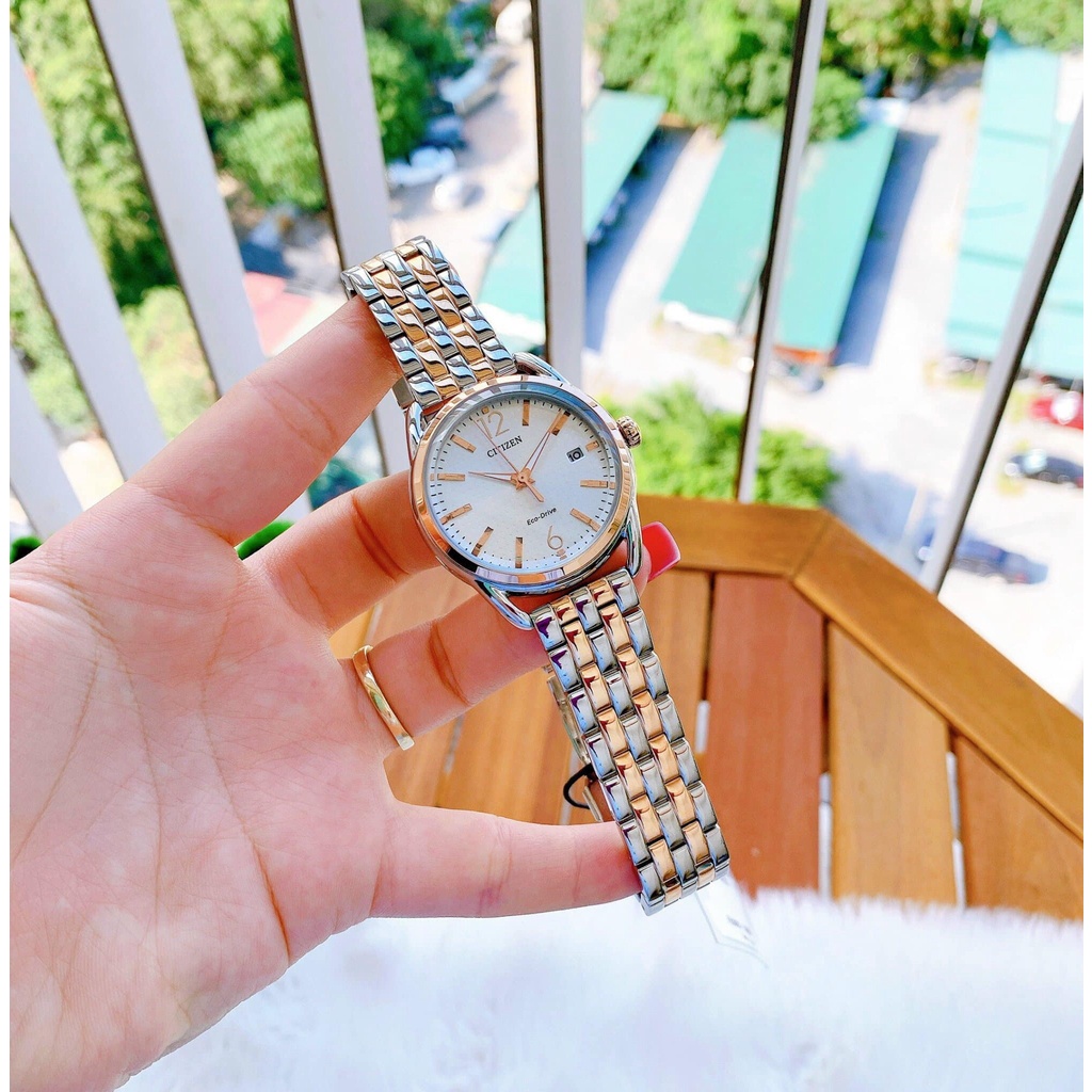 Đồng Hồ Nữ CITIZEN Eco-drive FE6086-74A Chính Hãng Tặng Dây Da Cao Cấp