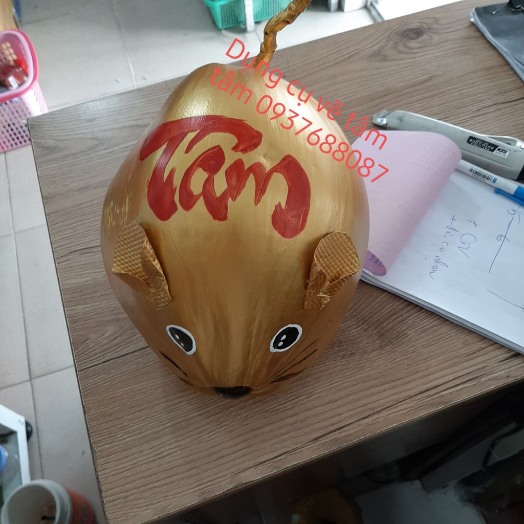 [ TÂM TÂM ]-Combo vẽ dừa và khắc dưa hấu tết (Combo 3)-