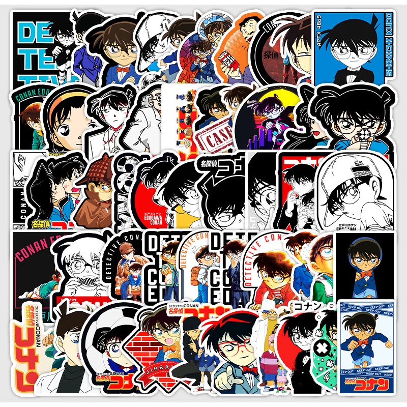 Sticker thám tử Conan nhiều họa tiết chống nước, dán trang trí laptop, mũ bảo hiểm, vali, xe ga - DB.101
