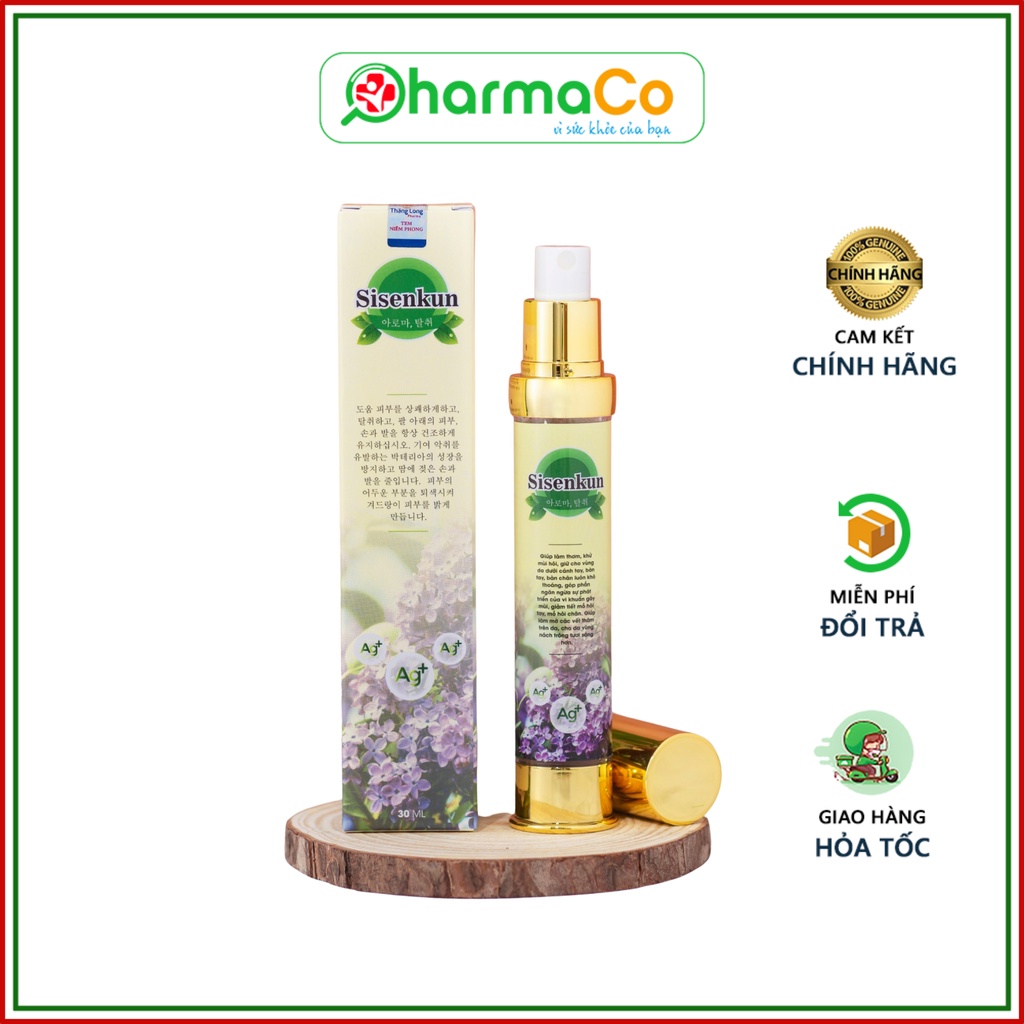 SISENKUN Chính Hãng, Xịt SISENKUN, Hỗ Trợ Khử Mồ Hôi Tay Chân, Hôi Nách