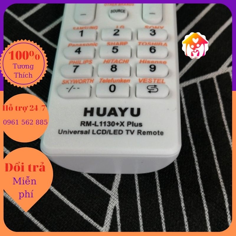 Điều khiển tivi đa năng vào mạng HUAYU RM-L1130+X PLUS trắng dùng cho mọi loại TV có truy cập mạng