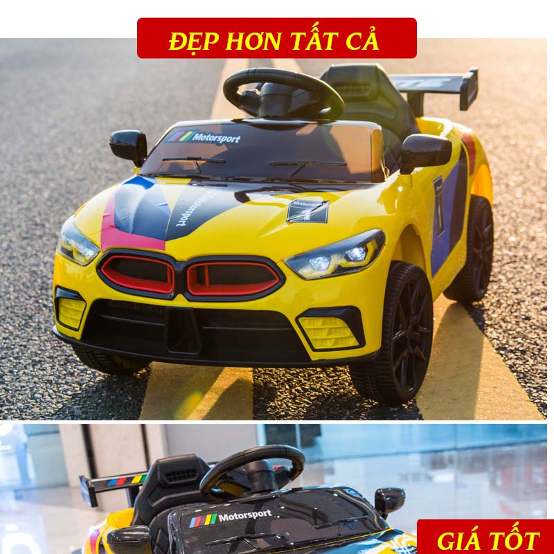 Xe Ô Tô Điện Trẻ Em Giá Rẻ BMW 808 Cho Bé Từ 1 Tuổi Trở lên, Tự Lái & Điều Khiển Từ Xa, Bảo Hành Dài Hạn