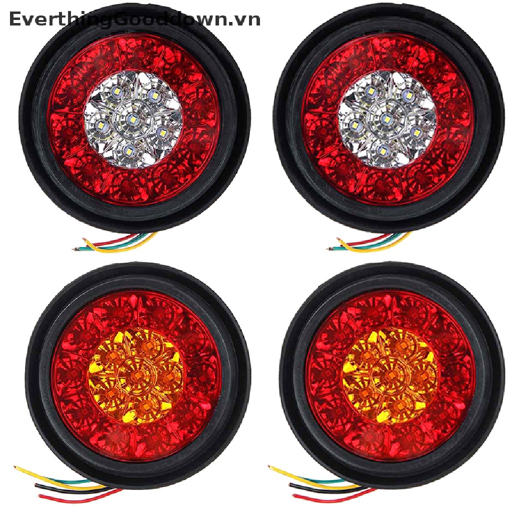Đèn LED Tròn 4 "16 Bóng Màu Đỏ / Hổ Phách Gắn Đuôi Xe Tải