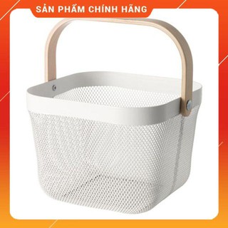 Rổ sắt quai gỗ risatorp ikea