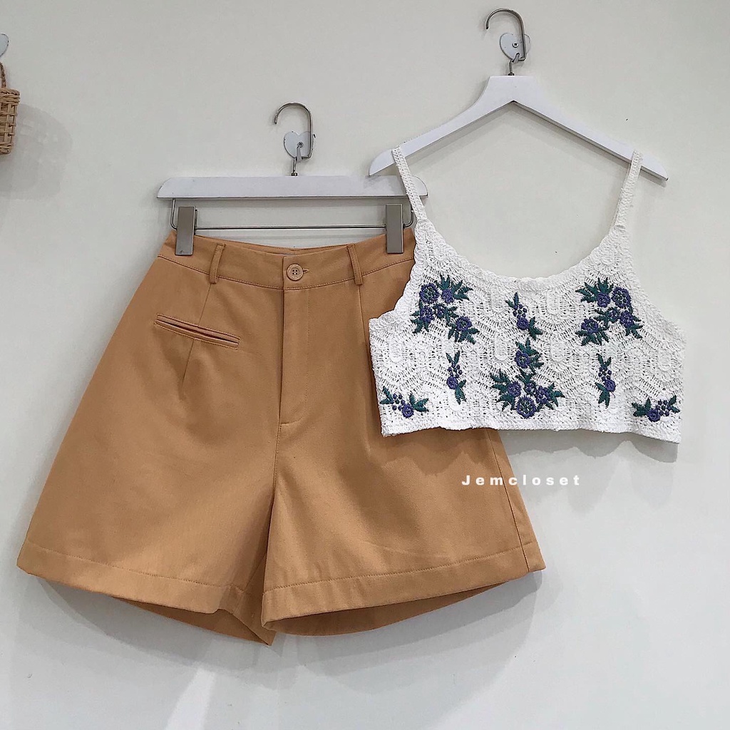 Áo Hai Dây Croptop JEM CLOSET Ôm Body Áo 2 Dây Nữ Croptop LYLI Họa Tiết Hoa Lá Cá Tính Mặc Đi Biển Siêu Xinh 10061