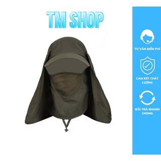 Nón Mũ Chống Nắng Nam,Nữ Trùm Đầu Kiểu Lưỡi Trai Có Khăn Che Nắng Vải Gió Chống Tia UV