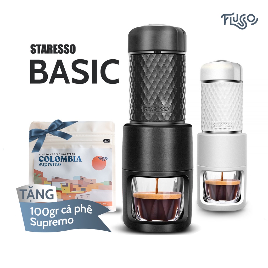 STARESSO BASIC - Thiết bị pha espresso cầm tay tiện lợi - Tặng kèm 100Gr Colombia - Phiên bản mới nhất
