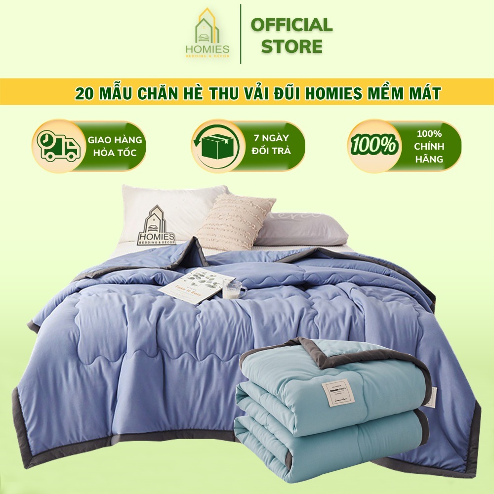 Chăn Đũi Hè Thu HOMIES Bedding & Décor Đơn Sắc Mềm Mát Mùa Hè Kích Thước 2m x 2m3