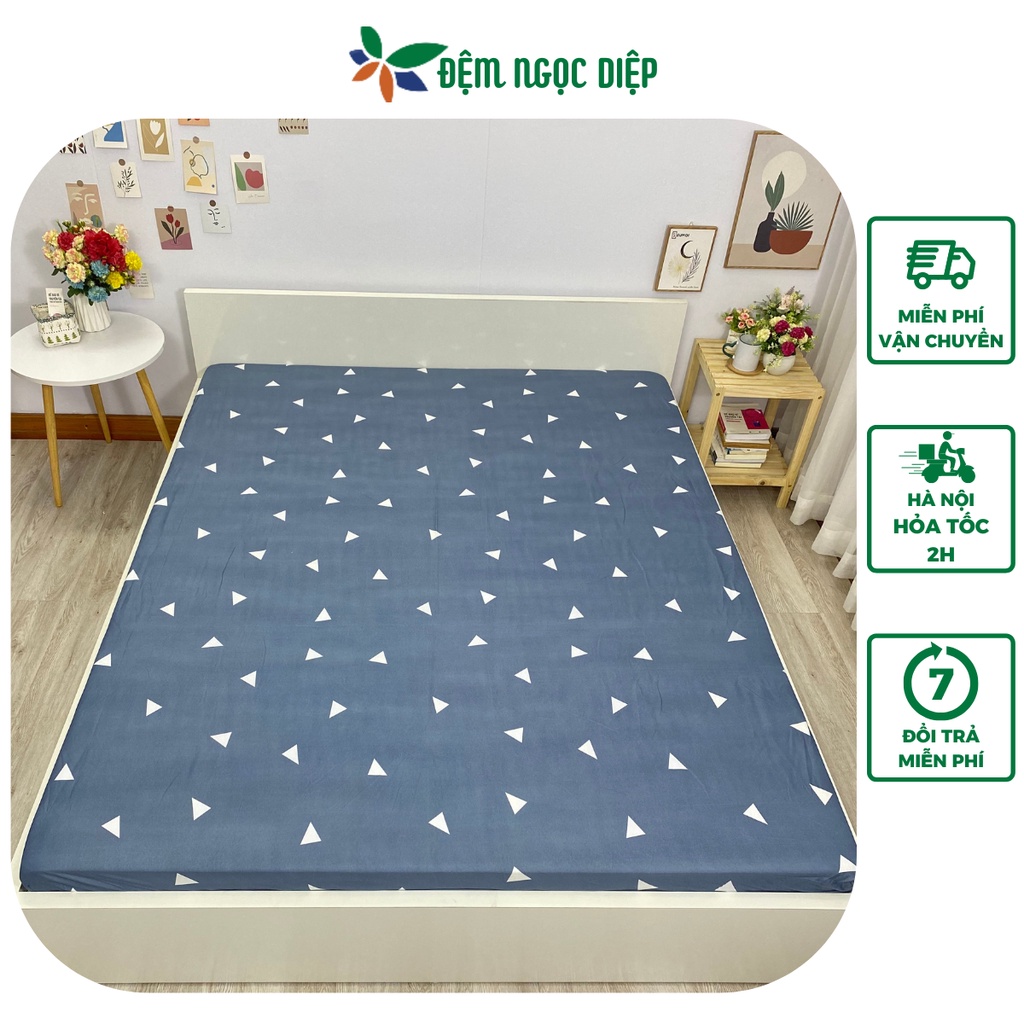 Ga giường bo chun bọc đệm poly cotton không vỏ gối m2, m6, m8 hoặc 2m2 nhiều mẫu