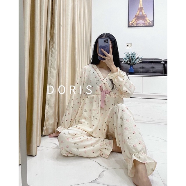 Pijama bầu -đồ bộ bầu trước và sau sinh vạt chéo. Chất Liệu Xô Đũi Cao Cấp Mặc Hè Cực Mát