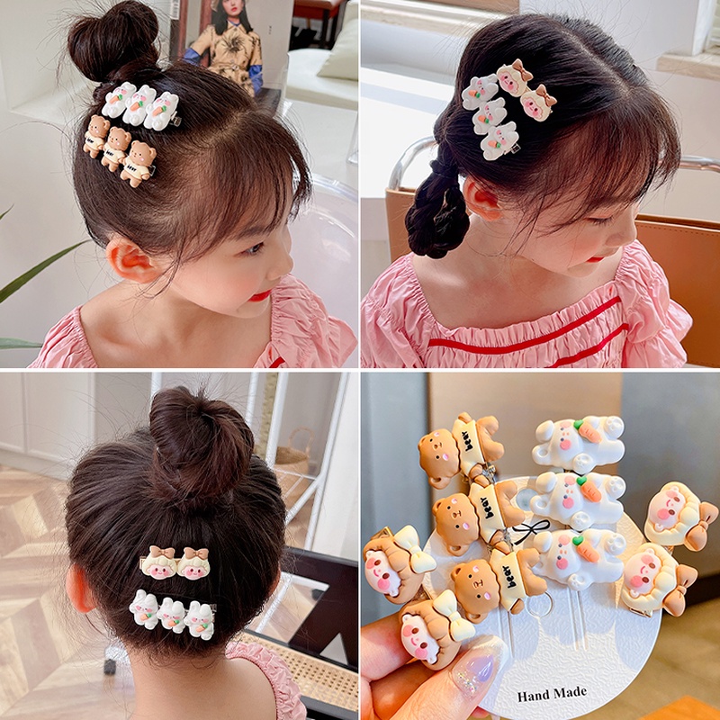 Kẹp tóc thời trang hình gấu/ thỏ xinh xắn cho bé gái
