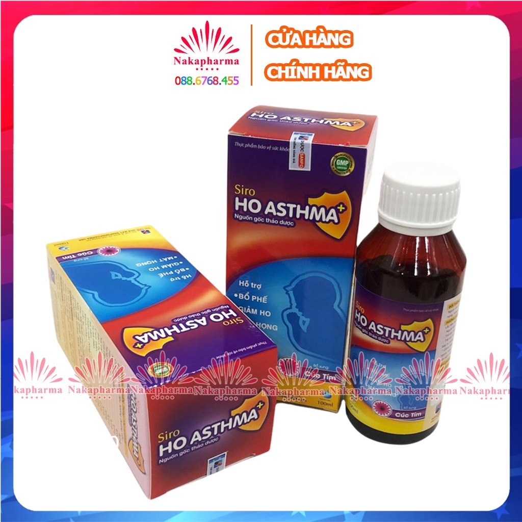 Siro ho thảo dược Asthma - Giúp bổ phế, giảm ho, đau rát cổ họng, viêm phế quản, phục hồi chức năng hệ hô hấp Hoasthma