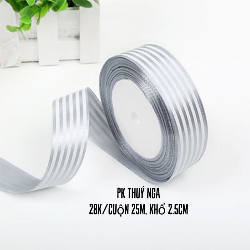 RUYBANG SỌC 2.5CM-25M TRANG TRÍ BÁNH KEM