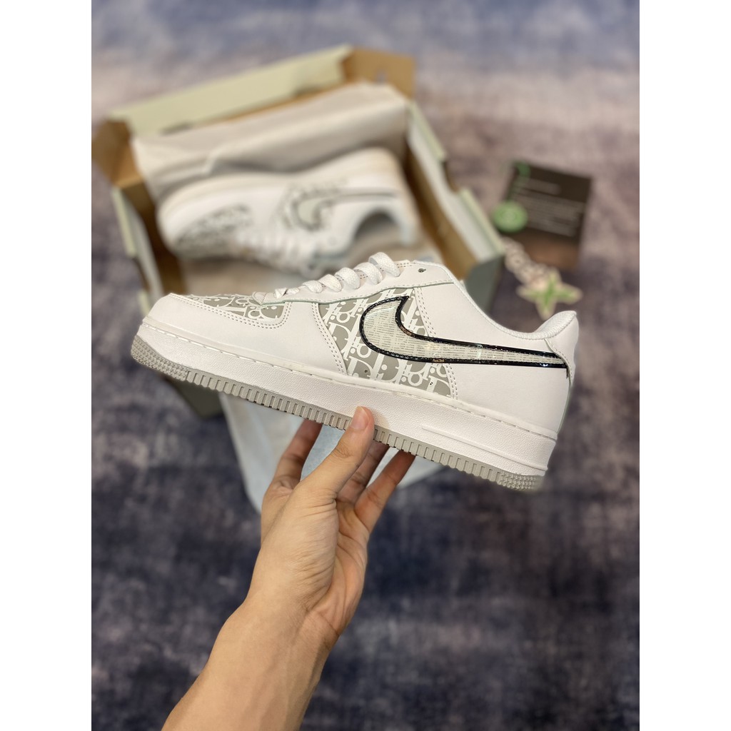 [MyGsneaker] Giày AF1 Monogram chữ xám bản tiêu chuẩn