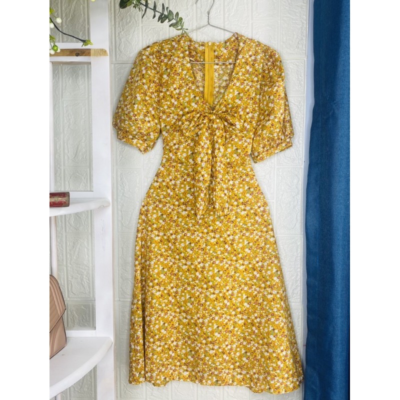 Đầm maixi dày thắt nơ from rộng mùa hè | BigBuy360 - bigbuy360.vn
