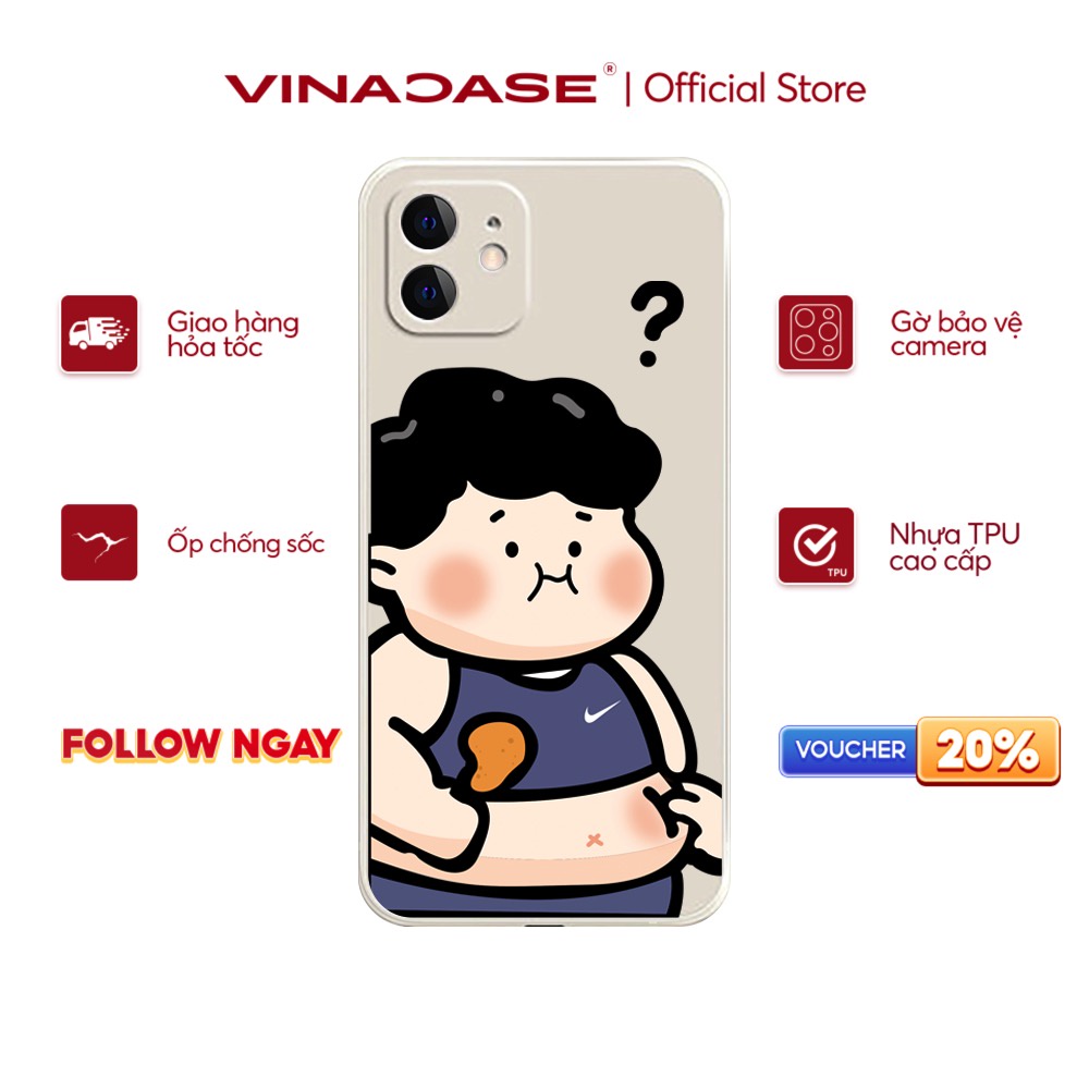 Ốp lưng Vina Case Iphone 6S/7 Plus/X/Xr/11/12 Pro/...Silicone TPU dẻo viền vuông bảo vệ camera hình Bé bự