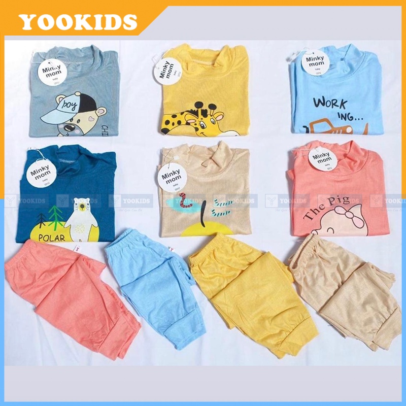 Đồ bộ bé trai bé gái YOOKIDS cổ 3 phân chất thun lạnh mềm, Bộ ngủ cho bé gái bé trai 3 6 9 12 18 tháng 1 2 3 4 5 tuổi