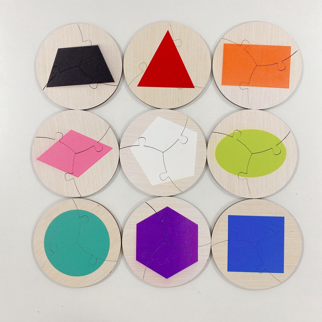 Bộ xếp hình puzzle bằng gỗ đồ chơi sắc màu montessori phát triển trí tuệ KID009