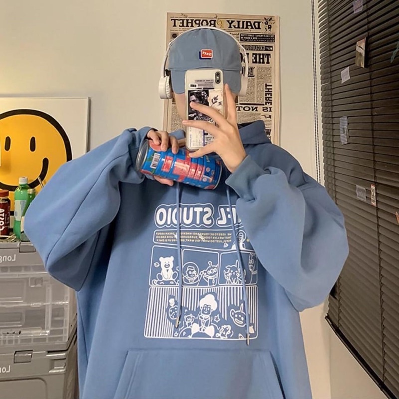 Áo Hoodie Form rộng Unisex Nam/ Nữ chất Nỉ bông cực mịn ấm siêu xinh ( Kèm Ảnh + Video thật cận chất vải) | BigBuy360 - bigbuy360.vn