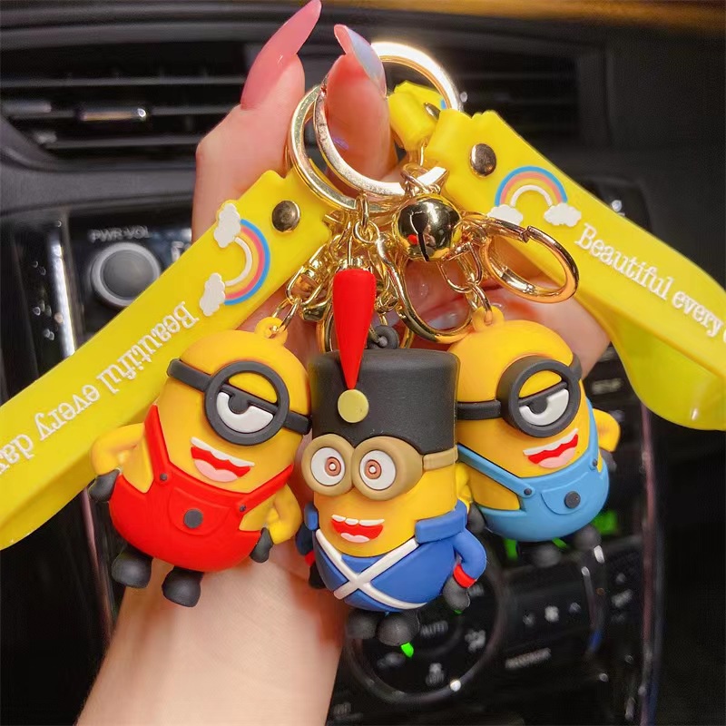 Móc Khóa Hình Minions Kevin / Stuart / Bob Bằng Silicone