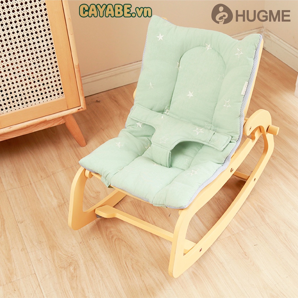 [CAYABE]: GHẾ RUNG BẬP BÊNH GỖ ROCKING CHAIR HUGME CHO BÉ NGỦ NGON, THƯ GIÃN