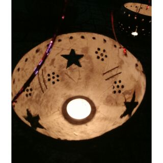 Quà Trung Thu cho bé Đèn lồng gáo dừa và nến tealight