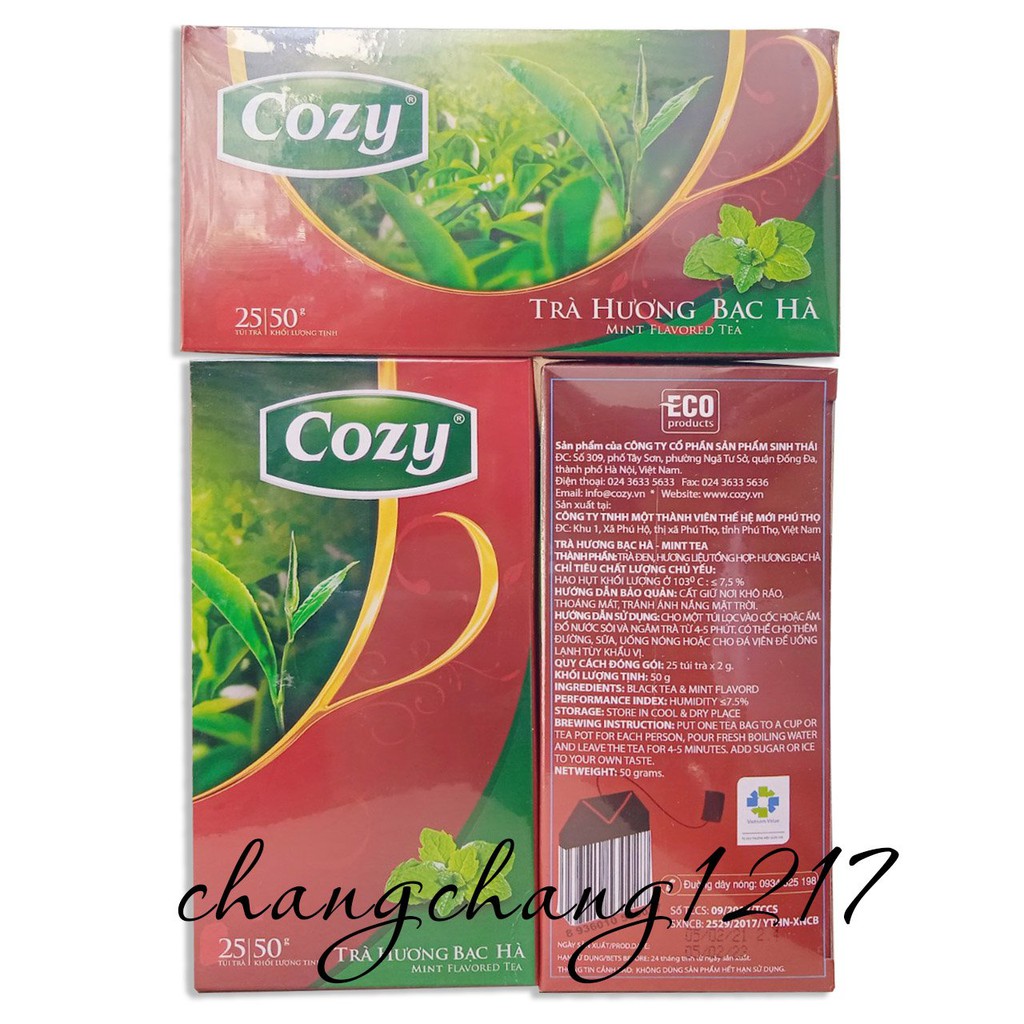 Trà Túi Lọc Cozy Có Đủ Các Mùi Hộp 25 Gói