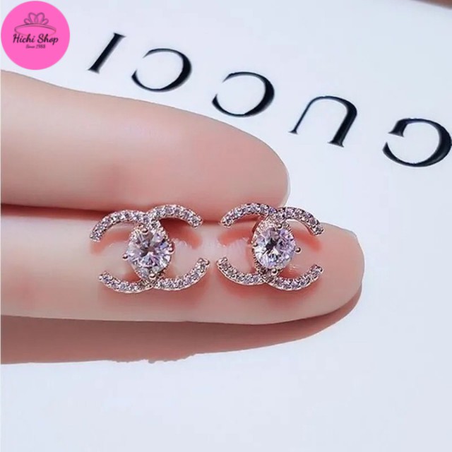 [MẪU MỚI GIÁ RẺ] Chanel Hoa Tai Chữ C Hichi Mẫu Mới Nhất 2021, Bông Tai Nữ Cá Tính, Mẫu Khuyên Tai Hot