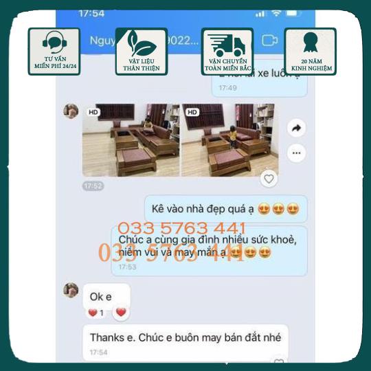 Sofa gỗ sồi nga 100% -  Ảnh thật kèm feedback khách hàng - Sofa góc L kích thước 2m7x1m8