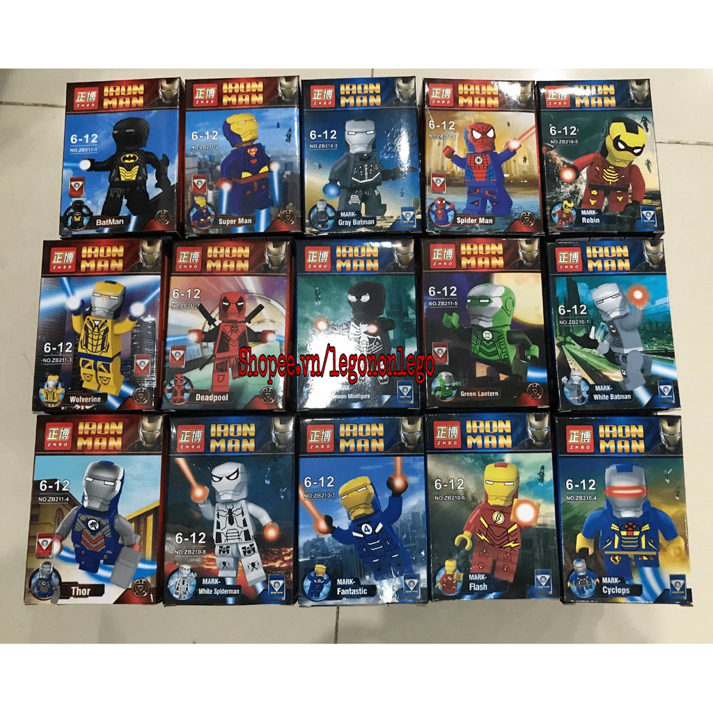 Minifigures lego siêu anh hùng Iron Man người sắt Crossover hộp ZHBO hàng hiếm