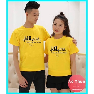 Áo cặp đôi tình yêu màu vàng thun cotton co giãn mềm mịn